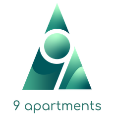Logo 9 Apartments u podnožju sajta.